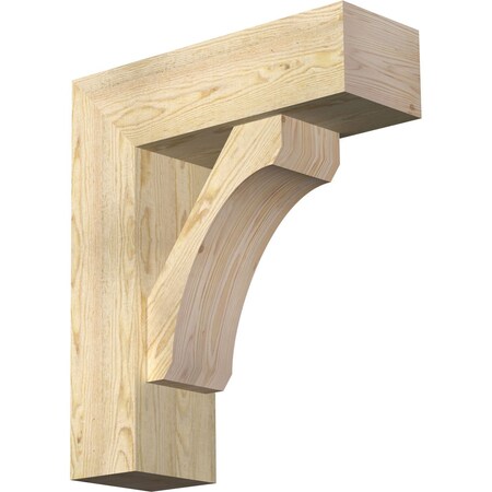 Ekena Millwork Legacy Block Rough Sawn Bracket w/ Offset Brace, Douglas Fir, 8"W x 24"D x 28"H BKT0806X24X28LEC05RDF